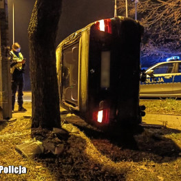 Miał w organizmie dwa promile i dachował na przejeździe kolejowym